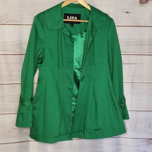 Lisa International, Women's Green Spring Coat - Picture 1 of 2
